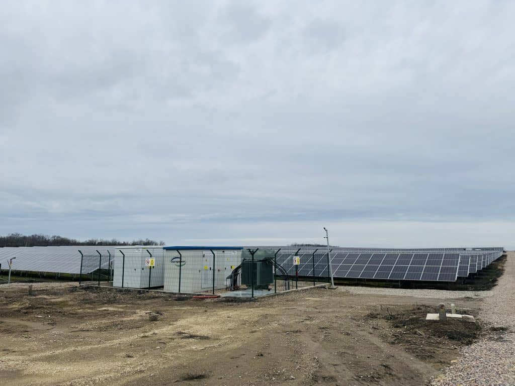 Large solar panel installation in Srem County for renewable energy.