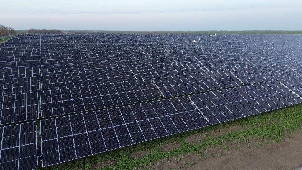 Large solar panel array at North Bačka for renewable energy generation.