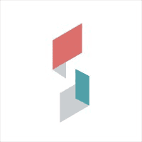 Modern Solar Plus Garden logo with geometric shapes and vibrant colors.