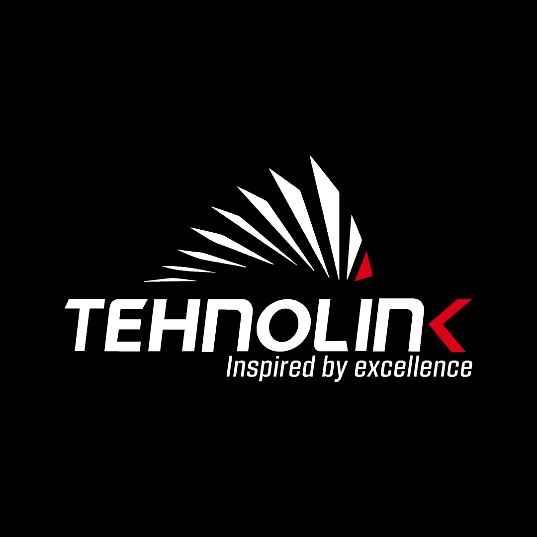 Tehrolink solar panel logo on black background, inspired by excellence.